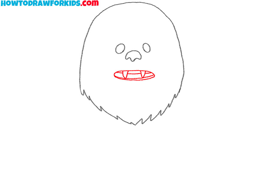 Draw Chewbacca’s mouth