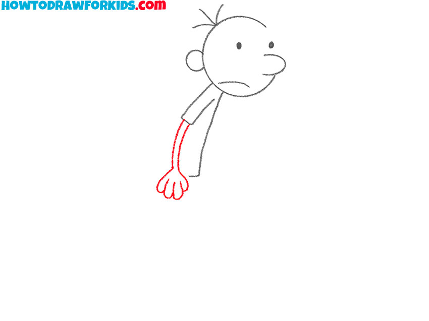 Illustrate the arm of greg heffley