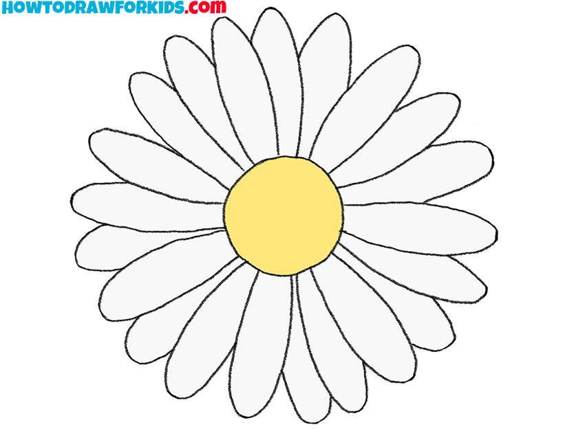 Color your daisy flower drawing