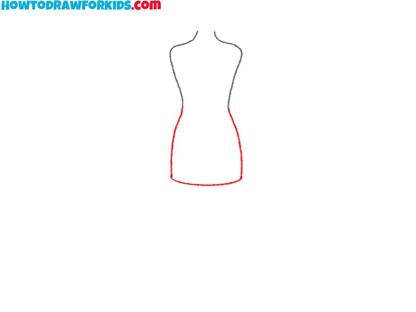 Draw the bottom of the mannequin