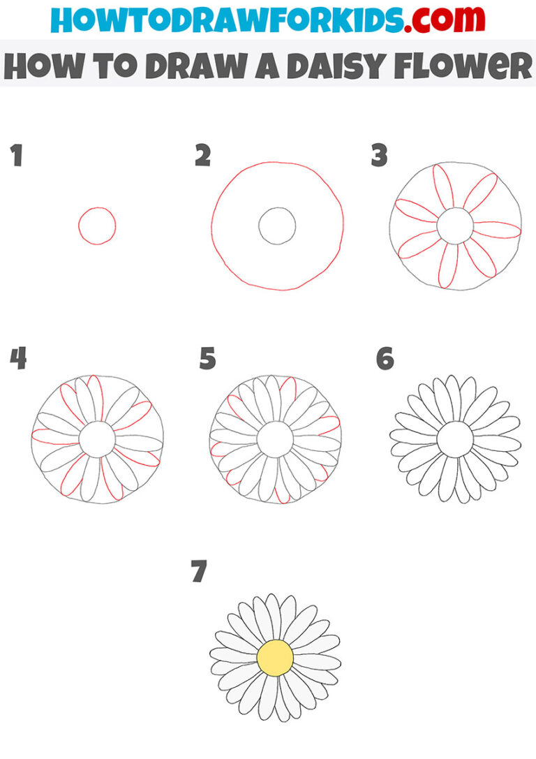 How to Draw a Daisy Flower - Easy Drawing Tutorial For Kids