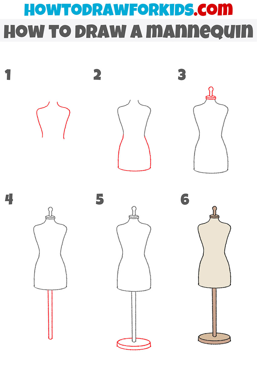 how to draw a mannequin step by step
