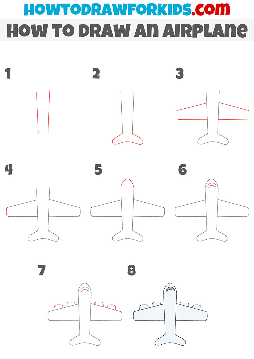 How to Draw an Airplane - Easy Drawing Tutorial For Kids