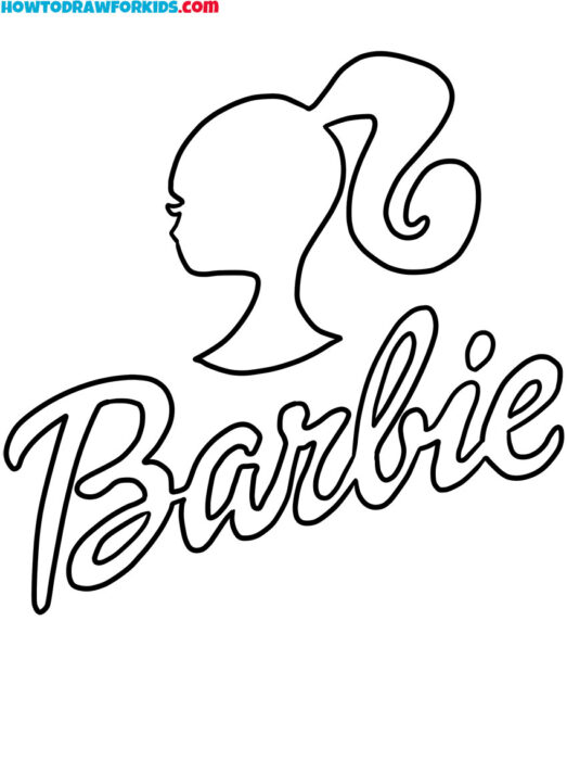 Barbie logo coloring page