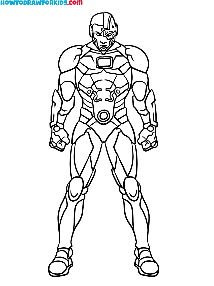 Cyborg coloring page