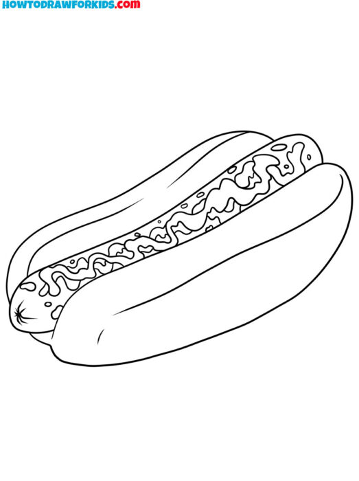 Hot Dog food coloring pages printable pdf