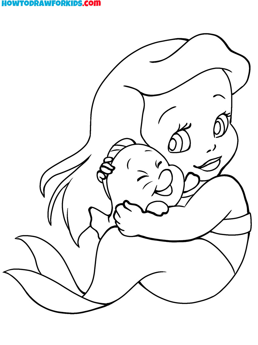baby mermaid coloring pages