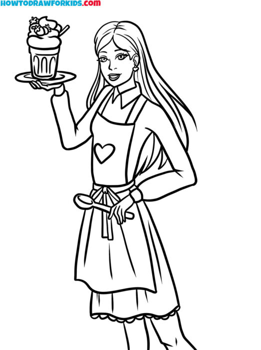 barbie cook with cake coloring book