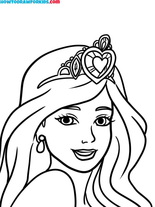 barbie face coloring page