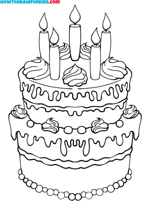 birthday cake food coloring pages printable pdf