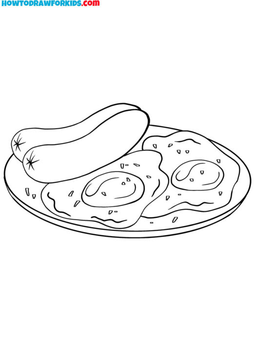 breakfast food coloring pages printable PDF