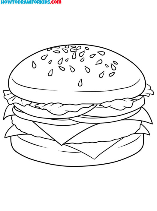 burger food coloring pages printable PDF