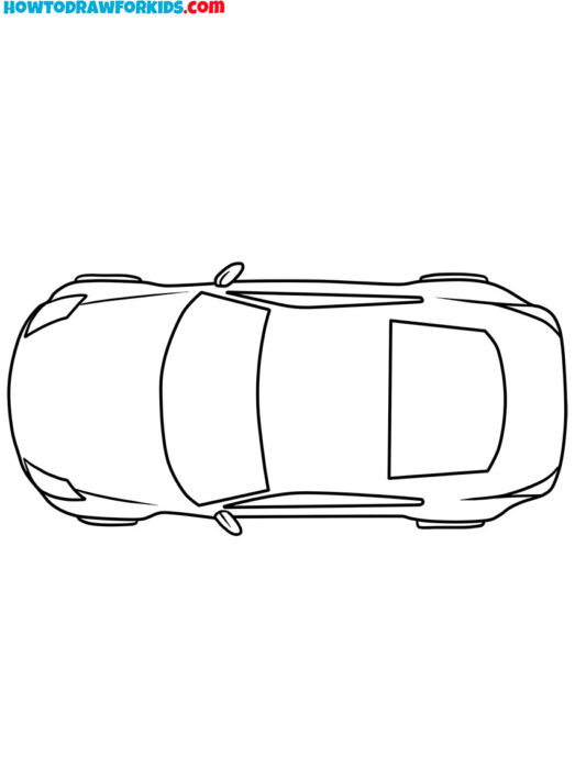 car top view coloring page