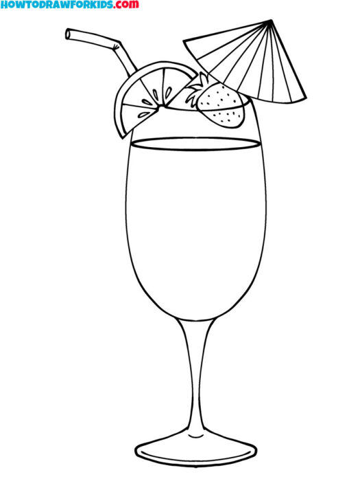 cocktail food coloring pages printable PDF