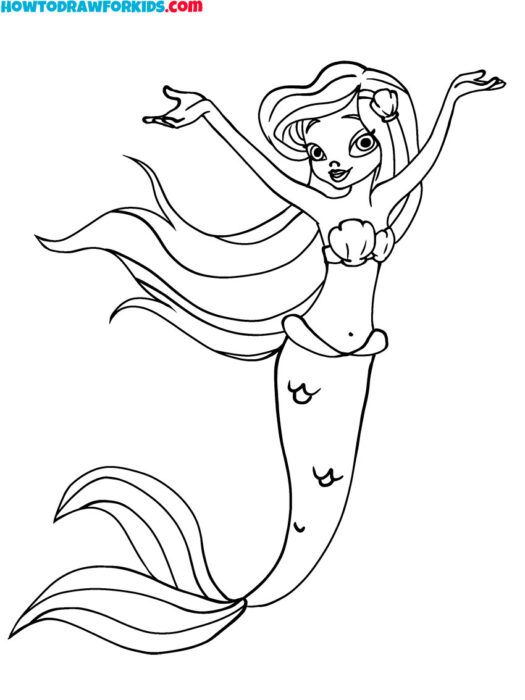 cute easy mermaid coloring pages