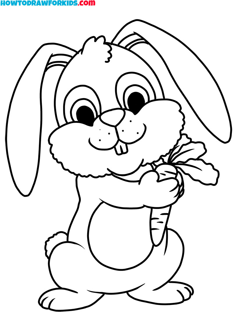 cute hare with carrot printable