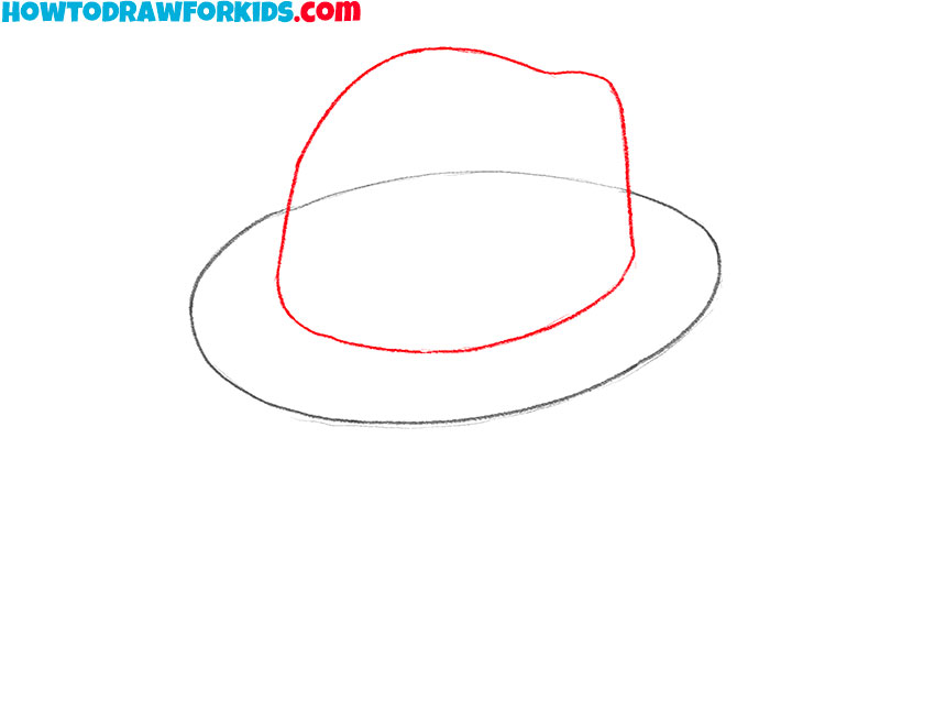Indiana Jones hat crown drawing.