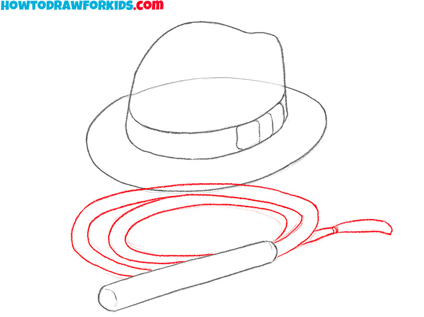 Indiana Jones whip drawing.