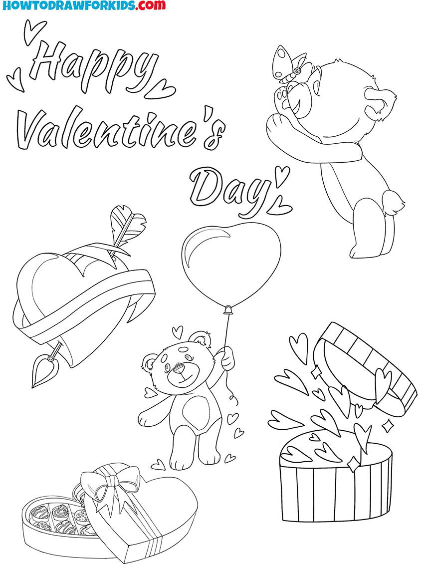 happy valentine's day coloring pages