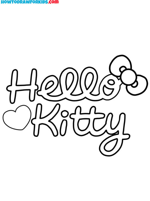 hello kitty logo coloring page