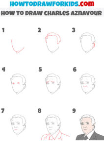 How To Draw Charles Aznavour - Easy Drawing Tutorial For Kids