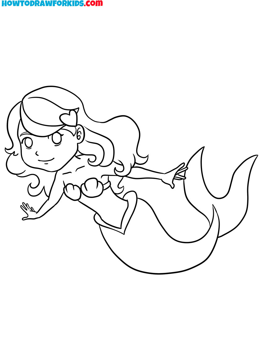 mermaid cartoon coloring pages