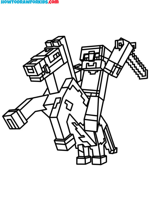 minecraft coloring pages easy