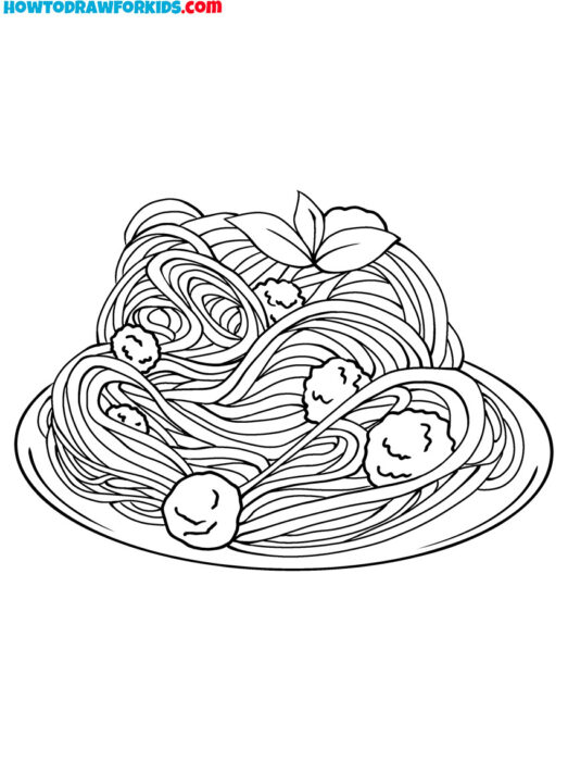pasta Food Coloring Page Printable PDF