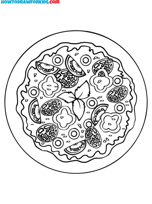 pizza Food Coloring Page Printable PDF