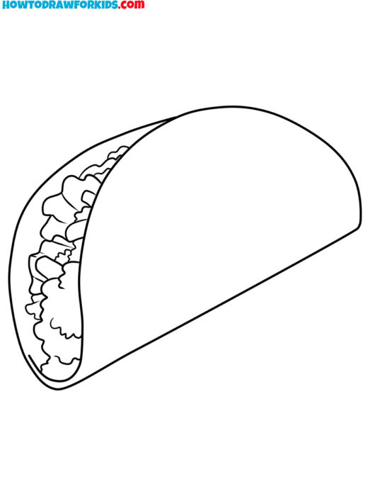 taco food coloring pages printable pdf