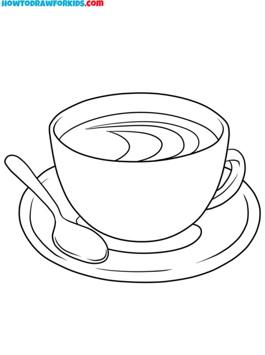 tea food coloring pages printable PDF