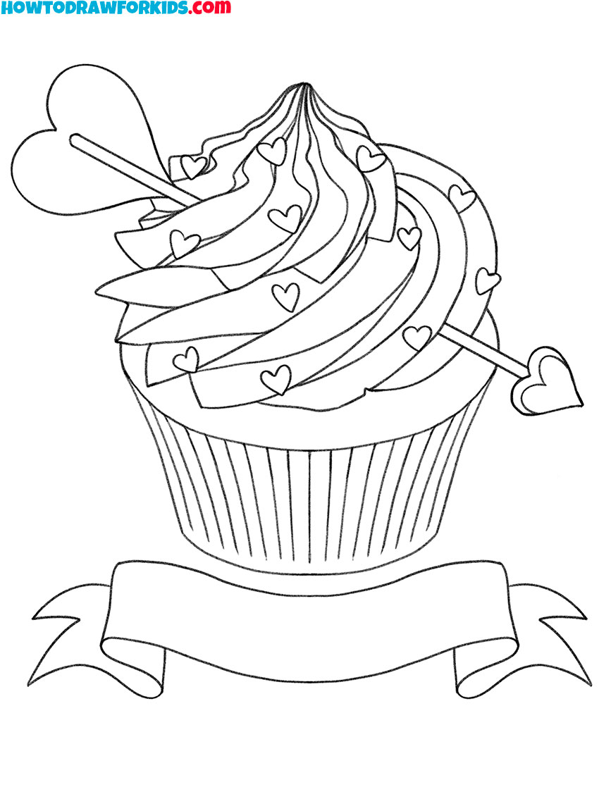 valentine's day cupcake coloring pages