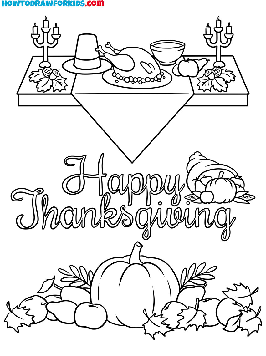 Thanksgiving Day Coloring Pages Featured Image