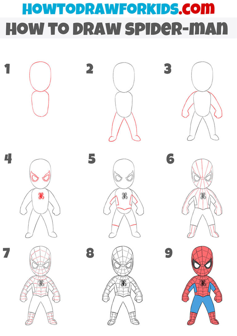 How to Draw Spider-Man - Easy Drawing Tutorial For Kids