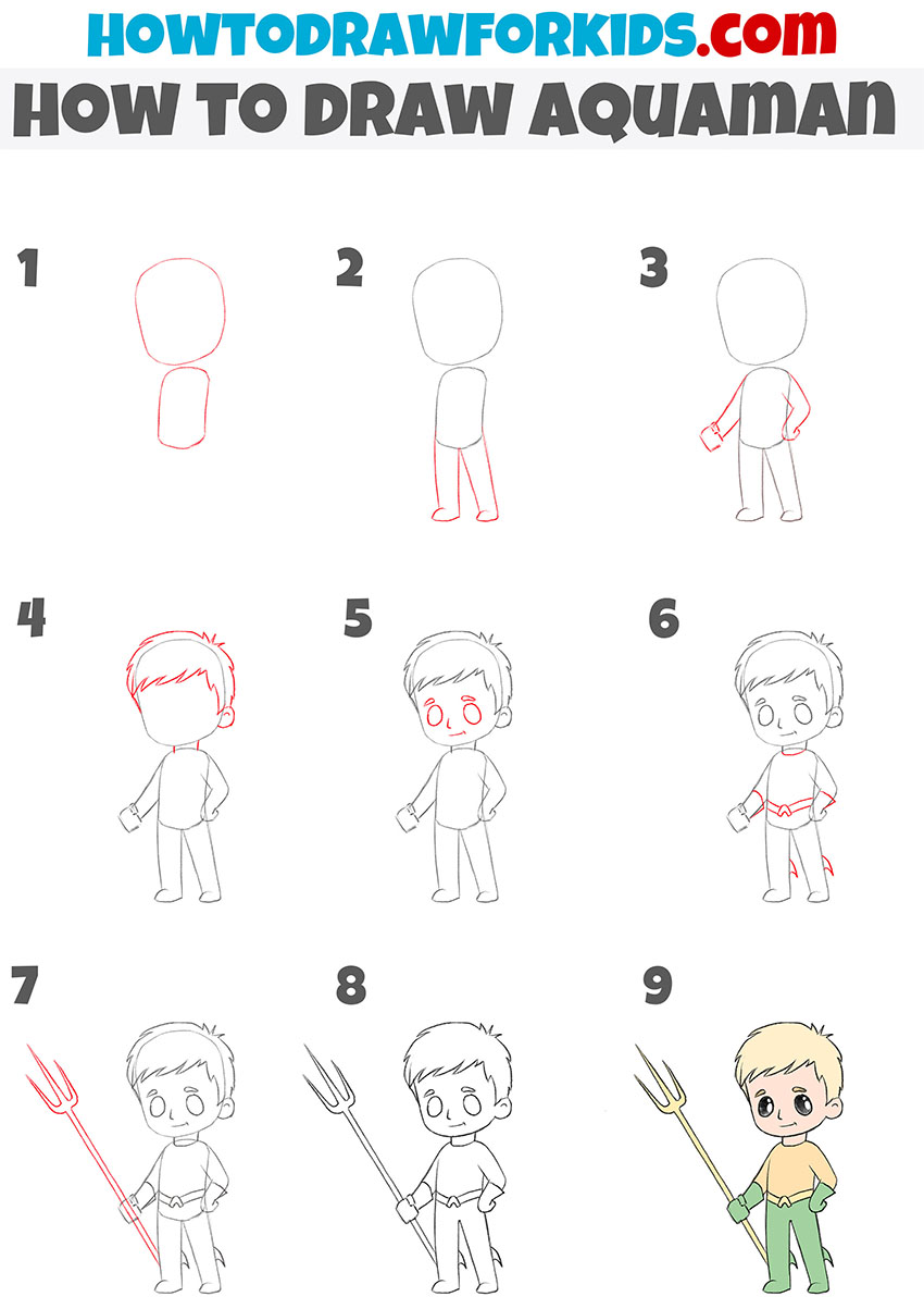 how to draw aquaman step by step