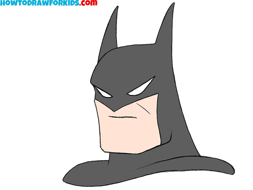 how to draw batmans face