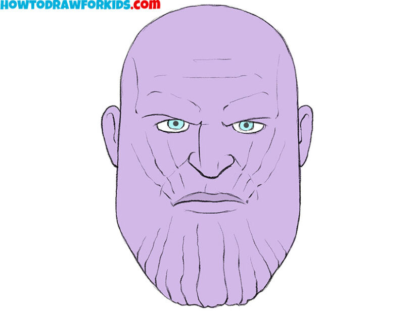how to draw thanos face