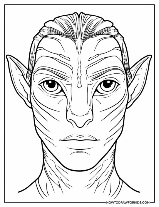 Avatar Face From the Front Coloring Page