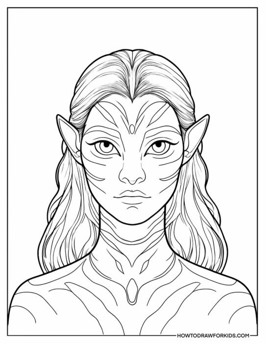 Avatar Portrait Coloring Page for Kids