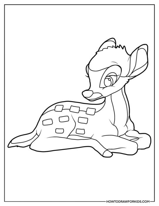 Bambi Sitting Coloring Book