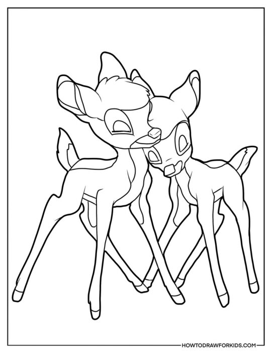 Bambi and Faline Coloring Printable