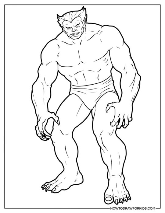 Beast from X-Men Coloring Sheet