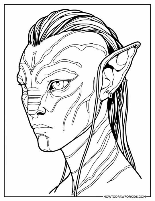 Blue Avatar Coloring Page