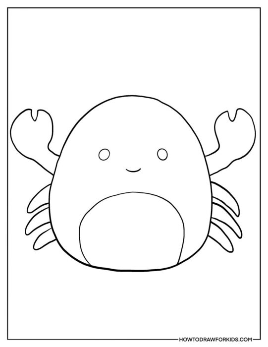Coloring Sheet Of a Crab Squishmallow
