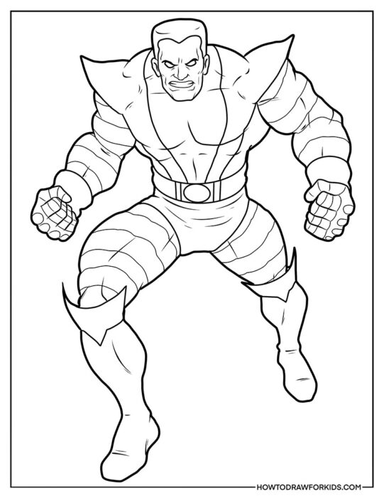 Colossus from X-Men Coloring Page Free