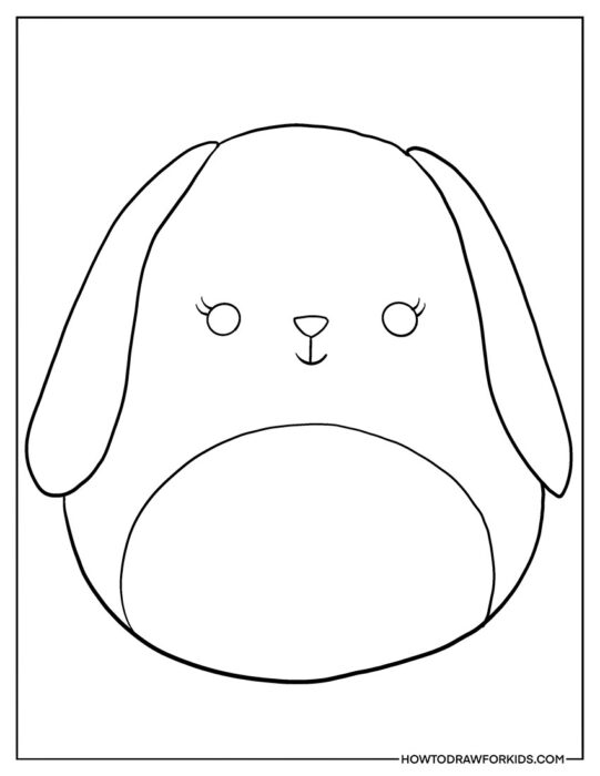 Cute Dog Squishmallow Coloring Page For Preschoolers