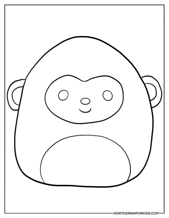 Cute Monkey Squishmallow Coloring PDF