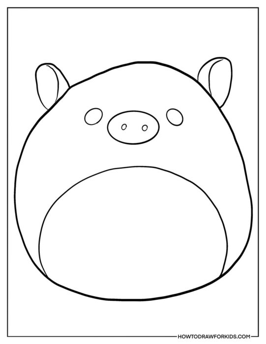 Cute Pig Squishmallow Coloring Printable