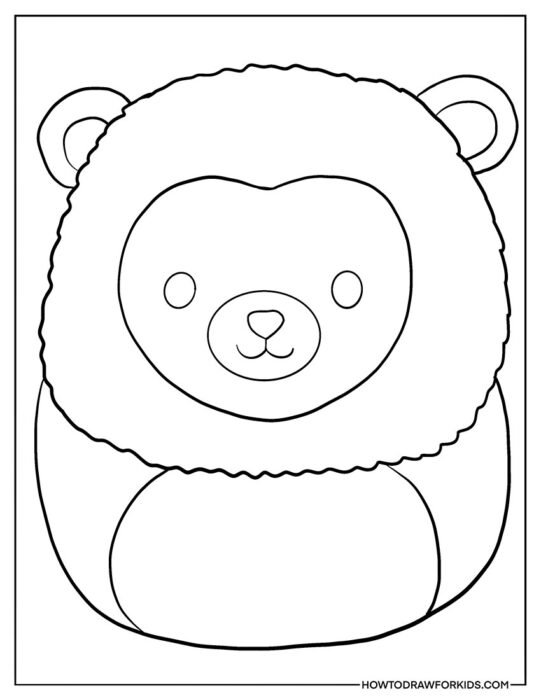 Cute Squishmallow Bear Coloring Sheet