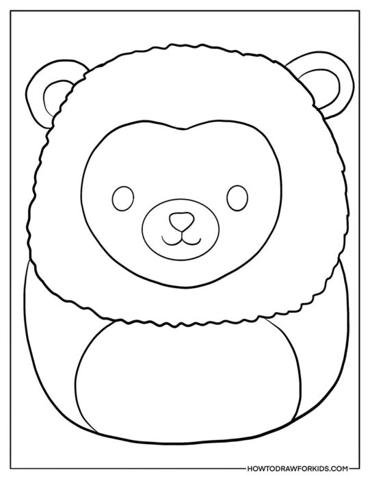 Cute Squishmallow Lion Coloring Sheet